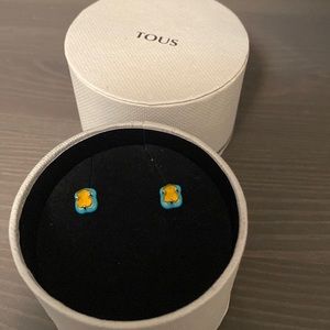 Silver TOUS Vibrant Colors Earrings with carnelian and enamel